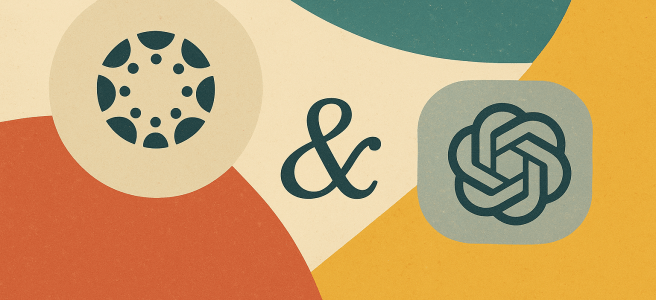 Graphic of Open AI and Instructure Logos joined together